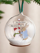 Next No Ordinary Gift Personalised Rabbit & Snowman First Christmas Bauble 10x10cm- Buy online at McGrocer