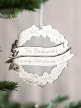 Next No Ordinary Gift Personalised Metallic Mirror Christmas Family Wreath Hanging Decoration 9x9cm- Buy online at McGrocer