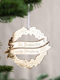 No Ordinary Gift personalised mirror acrylic Christmas wreath 9x9cm, UK version