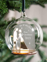 Next No Ordinary Gift Couples Silhouette And Arch Personalised Christmas Bauble 10x10cm- Buy online at McGrocer