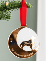 Next No Ordinary Gift Personalised Dog And Moon Layered Mirror Hanging Christmas Decoration 8cm- Buy online at McGrocer