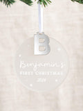 No Ordinary Gift personalised first Christmas decoration with initial charm 8x8.5cm - British product