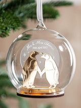Next No Ordinary Gift Metallic Mirror Personalised Couples Penguin Christmas Bauble 10 x 10 cm- Buy online at McGrocer