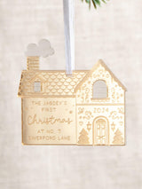 Next No Ordinary Gift Personalised Metallic Mirror Gingerbread House New Home Christmas Decoration 7.5 x 7.5 cm- Buy online at McGrocer