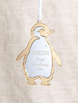 Next No Ordinary Gift Personalised Festive Metallic Penguin First Christmas Decoration (6.5 x 9 cm)- Buy online at McGrocer