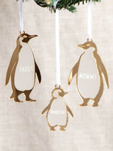 Next No Ordinary Gift Personalised Set of Penguin Family Christmas Decorations- Buy online at McGrocer