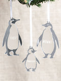 No Ordinary Gift Penguin Family Christmas decorations set, imported from the UK