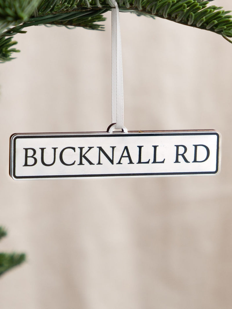 No Ordinary Gift personalised street sign Christmas hanging decoration, UK version