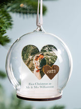 Next No Ordinary Gift Personalised Heart Shaped Photo Couple's Christmas Bauble 10 x 10 cm- Buy online at McGrocer
