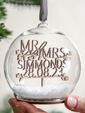 No Ordinary Gift personalised wooden Christmas bauble with names, UK version