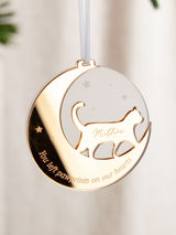 Next No Ordinary Gift Personalised Cat And Moon Layered Mirror Hanging Christmas Decoration 8 x 8cm- Buy online at McGrocer