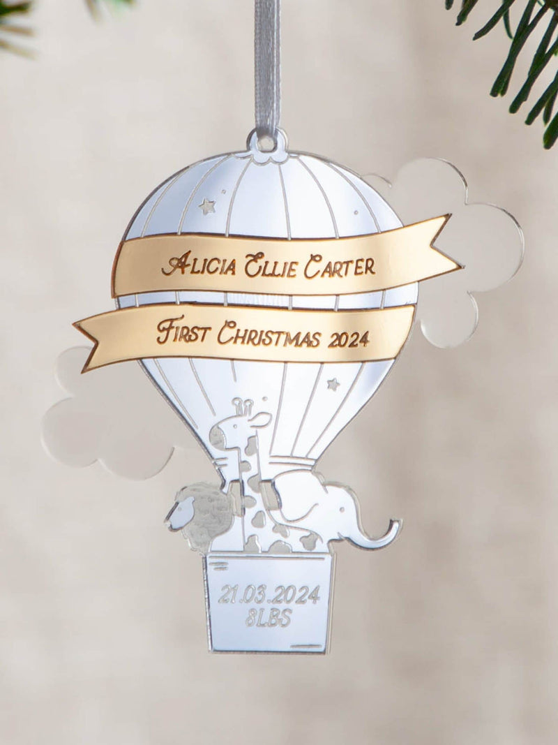 No Ordinary Gift first Christmas decoration mirror hot air balloon (British brand)