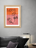 Oak Blossom Love Floral Framed Art Print with Giclée Printing and Shatterproof Glazing