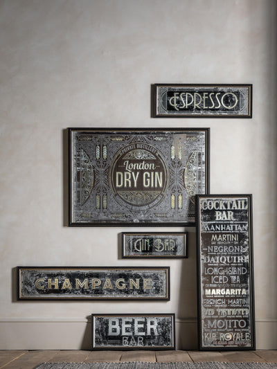Next Gallery Home Retro Beer Bar Mirrored Sign 59cm x 26cm- Buy online at McGrocer