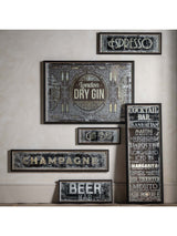 Next Gallery Home Brown Retro London Dry Gin Mirrored Sign Decorative Wall Sign 70cm- Buy online at McGrocer