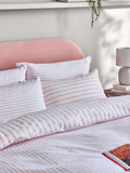 Pink white stripe reversible duvet cover set, imported from the UK
