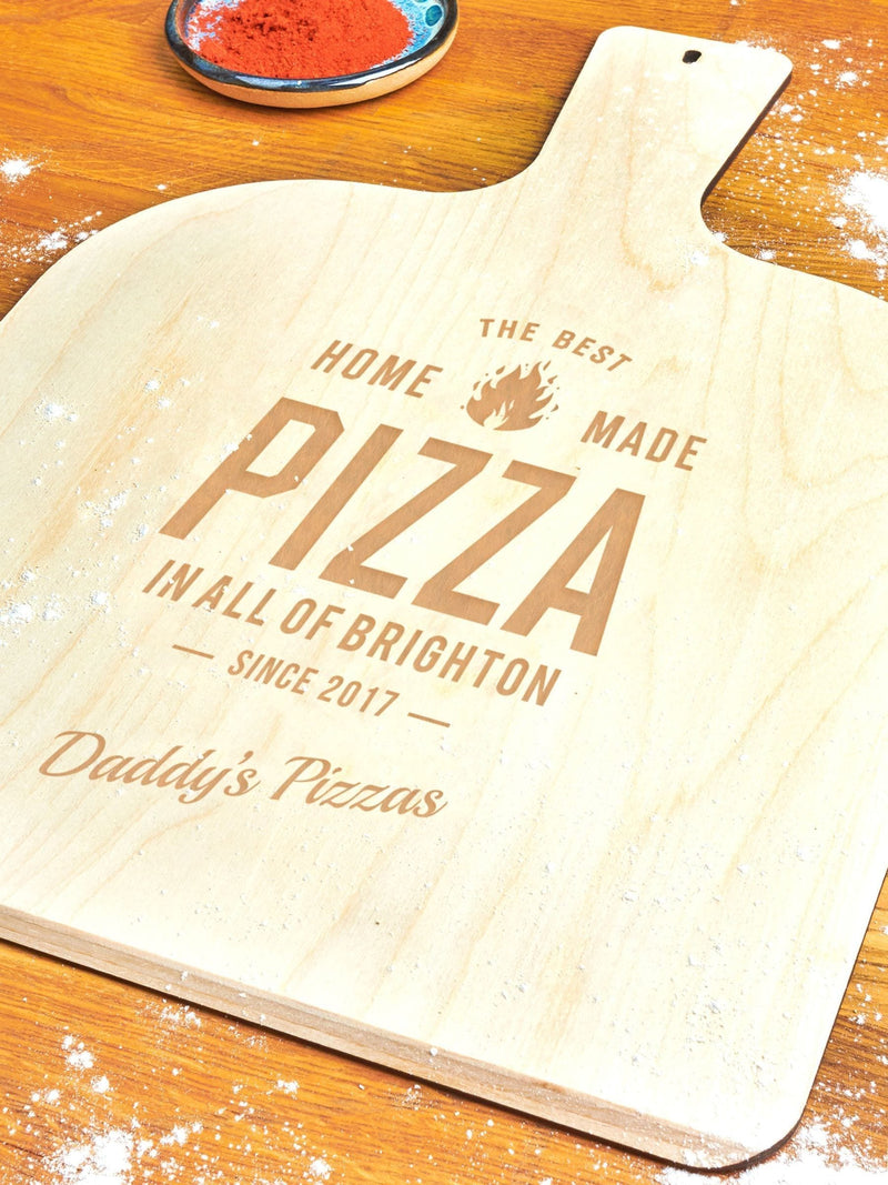 Oakdene personalised wooden pizza peel 29x42x0.7cm, imported from the UK