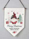 Personalised Christmas Gonk 100% Linen Hanging Pendant by PMC
