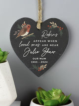 Next PMC Personalised Robins Appear When Loved Ones Are Near Memorial Hanging Slate 11x11x0.6 cm- Buy online at McGrocer