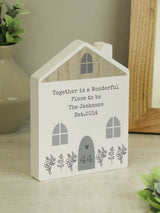 Next PMC Personalised Grey Wooden House Ornament Home Decoration- Buy online at McGrocer