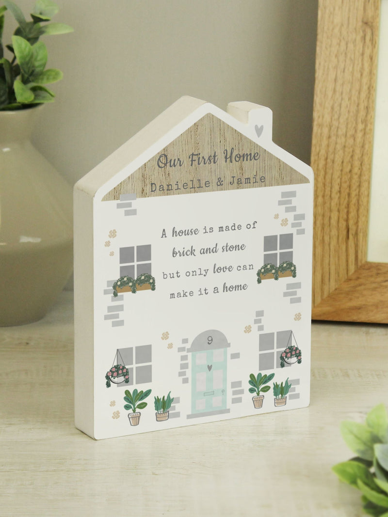 PMC personalised wooden house ornament 17.5cm, imported from the UK