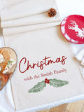 Dibor personalised holly table runner 220cm - British product