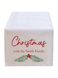 Dibor personalised holly table runner 220cm - British product