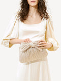 Loeffler Randall silver plated Rayne frame clutch with bow - British product