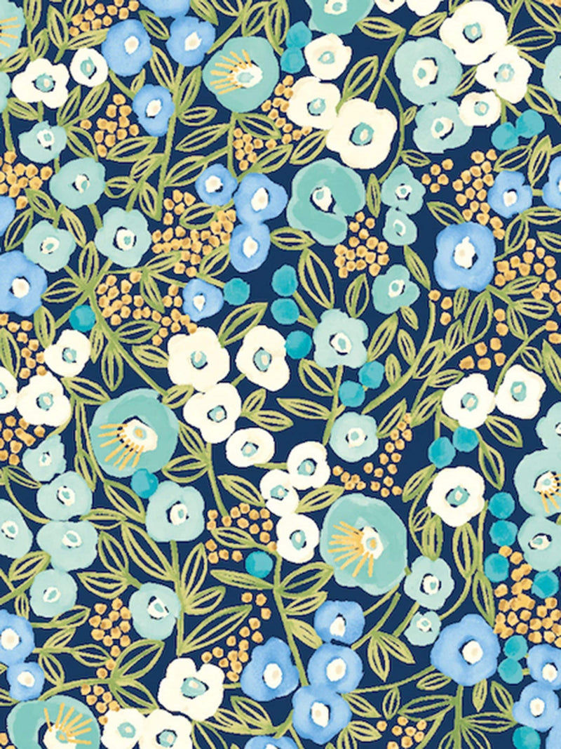 Ohpopsi Cerulean Flora Ditsy wallpaper sample A4 - British product
