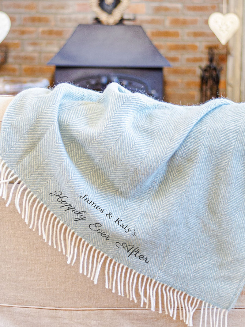 Jonnys Sister personalised wool throw, soft pure wool - British product