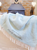 Jonnys Sister personalised wool throw, soft pure wool - British product