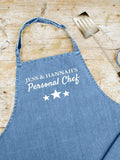 Jonnys Sister personalised denim chef apron One Size, imported from the UK