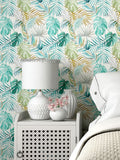 Ohpopsi Turquoise Tropica wallpaper 10m - British product