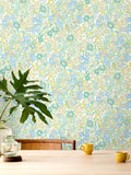 Ohpopsi Teal Flora wallpaper 10m, UK version