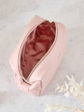 Pink faux leather bow detail makeup bag, imported from the UK