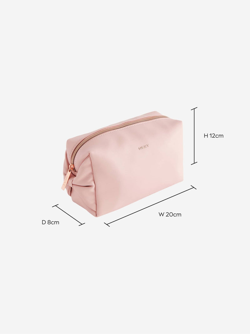 Pink faux leather bow detail makeup bag, imported from the UK