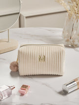 Ribbed Velvet Alphabet Makeup Bag
