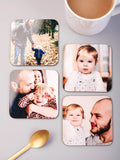 Oakdene personalised photo coasters set of four, imported from the UK