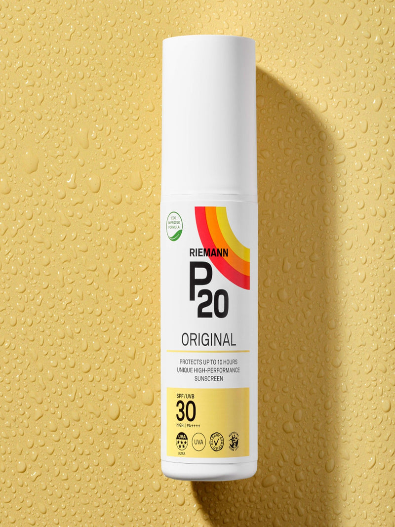 P20 Original SPF 30 Oil Spray Suncream 100ml, imported from the UK