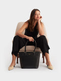 Osprey London Kellie black leather tote bag, imported from the UK