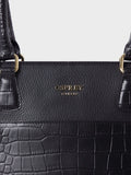 Osprey London Kellie black leather tote bag, imported from the UK