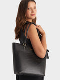 Osprey London Kellie black leather tote bag, imported from the UK