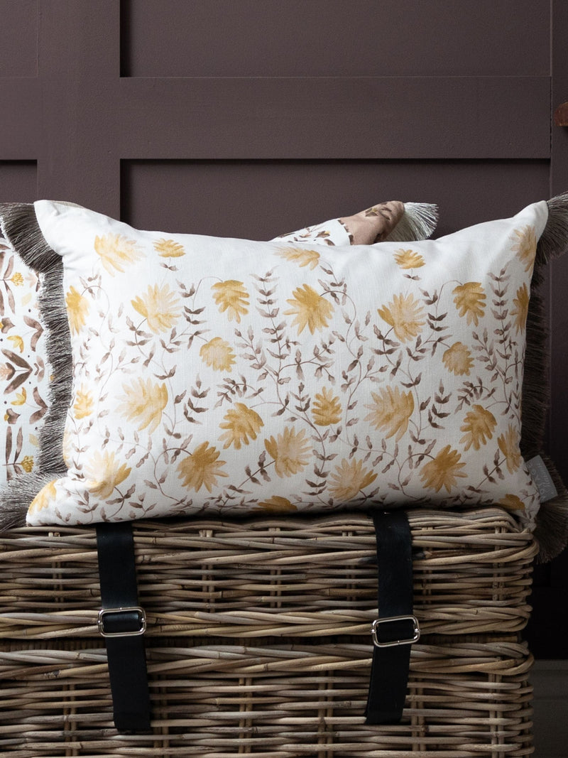 Voyage Maison Stone Elai floral ruche cushion 40x60cm (British brand)