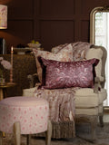 Voyage Maison printed ruched fringe cushion 60x40cm - British product