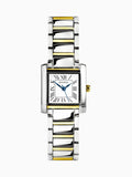 Women's Silver and Gold Analogue Watch with Two-Tone Alloy Bracelet and Roman Numeral Dial