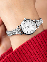 Next Women's Analogue Watch with Stainless Steel Expanding Bracelet and White Dial, 23mm Case- Buy online at McGrocer