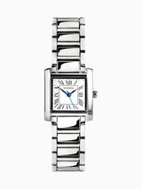 Next Analogue Watch with White Dial and Roman Numerals, Gold-Plated Alloy Bracelet, Rectangular Case, 21mm- Buy online at McGrocer