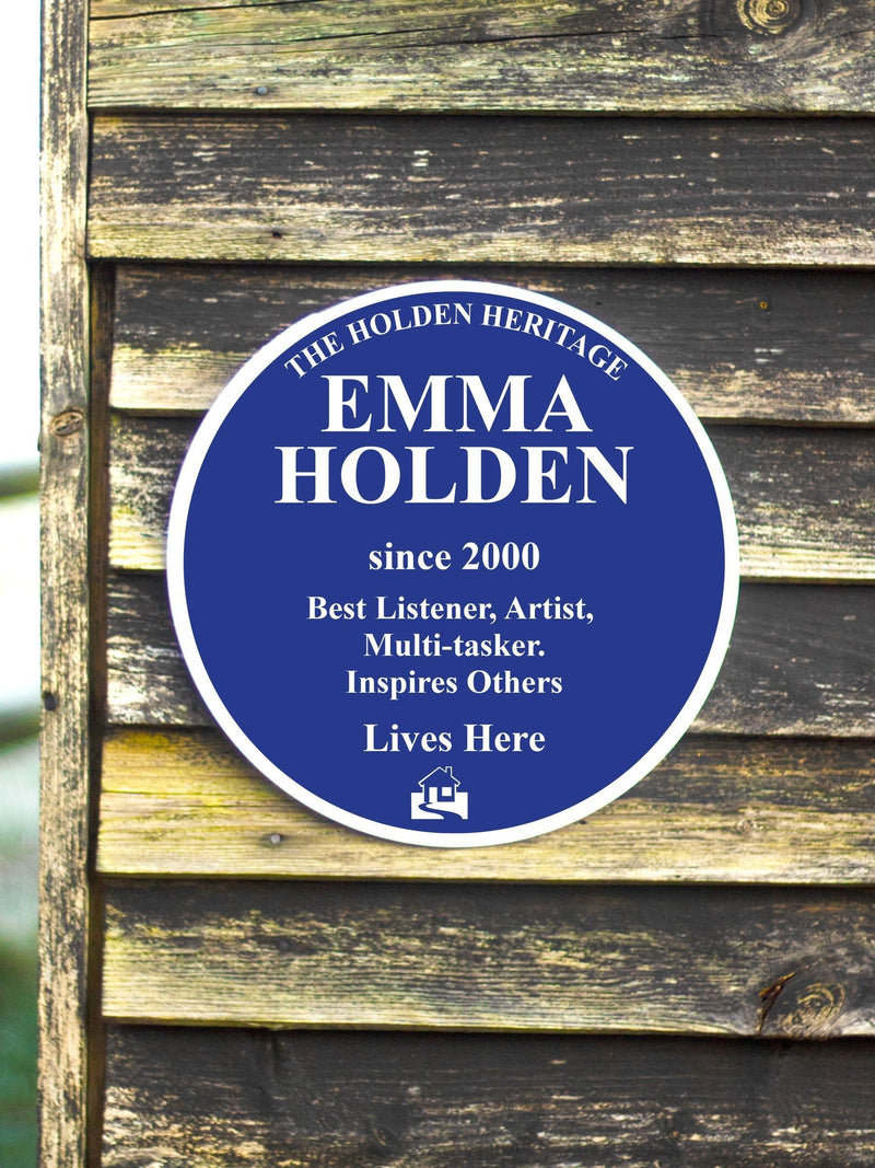 Jonnys Sister personalised blue heritage plaque 30cm, UK version
