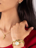 Sekonda gold tone watch and jewelry gift set 18mm (British brand)