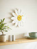 White Daisy Wall Clock 29.5cm (British brand)